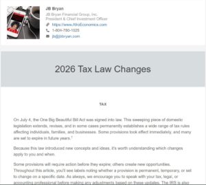 2026 Tax Changes
